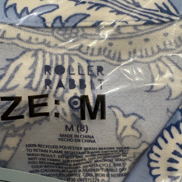 Roller Rabbit x Target Light Blue Floral Vines Girls Pajama Set M (8) - Picture 5 of 7